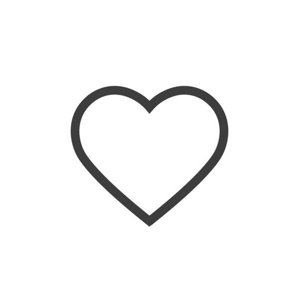 Vector illstration of hear icon. Flat design. Isolated.