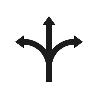 Üçlü ok ikonunun vektör illüzyonu. Düz dizayn. İzole edilmiş.