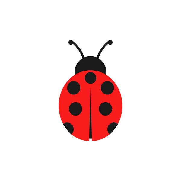 Illustrazione vettoriale dell'icona della coccinella. Design piatto. Isolato . — Vettoriale Stock