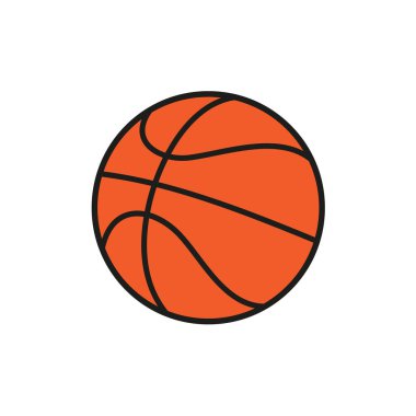 Basketbol ikonunun vektör yanılsaması. Düz dizayn. İzole edilmiş.