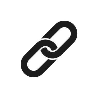 Bağlantı simgesinin vektör yanılsaması. Düz dizayn. İzole edilmiş.