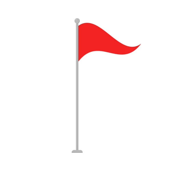 Vektorillustration des Symbols der roten Flagge. flache Bauweise. isoliert. — Stockvektor