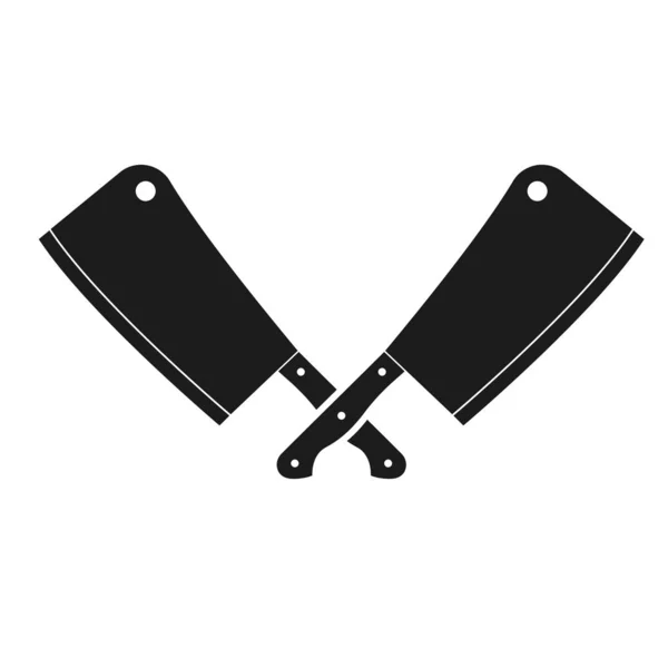 Illustrazione vettoriale di due icone di coltelli. Design piatto. Isolato . — Vettoriale Stock