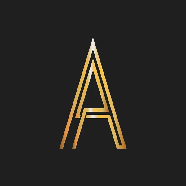 Векторна розтяжка золота логотип А. Ізольовані . — стоковий вектор