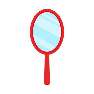 Ayna simgesinin vektör yanılsaması. Düz dizayn. İzole edilmiş.