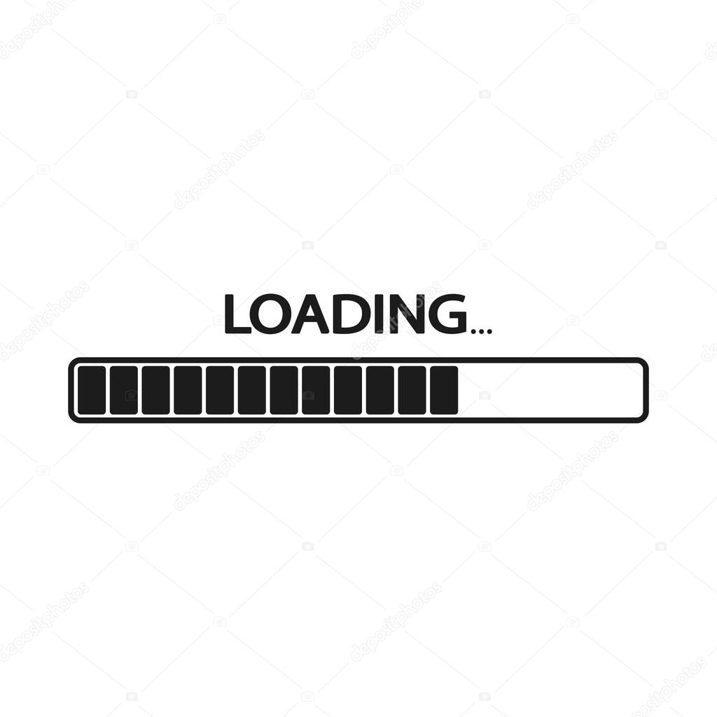 Vector illstration of loading bar on white background. Isolated.