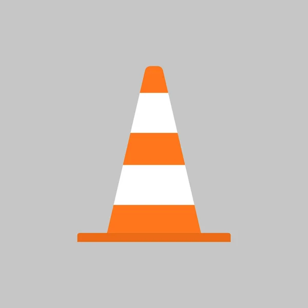 Illustrazione vettoriale dell'icona del cono del traffico. Design piatto. Isolato . — Vettoriale Stock
