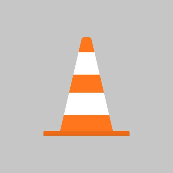 Vector illstration of traffic cone icon. Flat design. Isolated. — Stock Vector