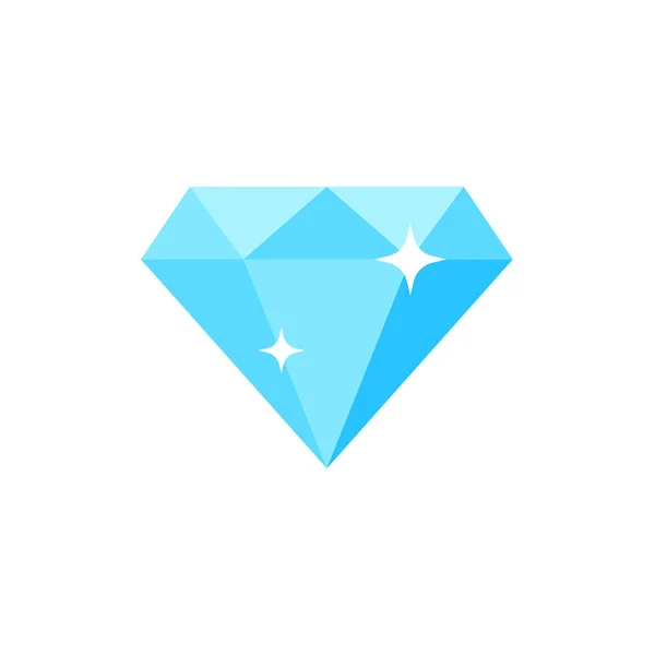 Vector illstration of diamond icon. Flat design. Isolated. — 스톡 벡터