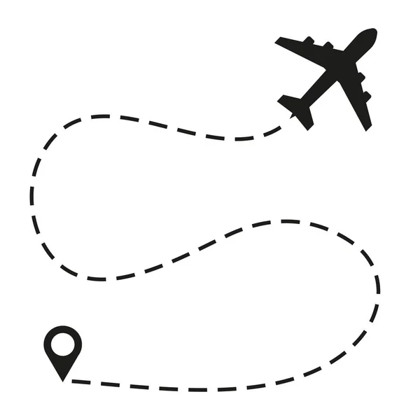 Ilustración vectorial del icono de vuelo en avión. Diseño plano. Aislado . — Archivo Imágenes Vectoriales