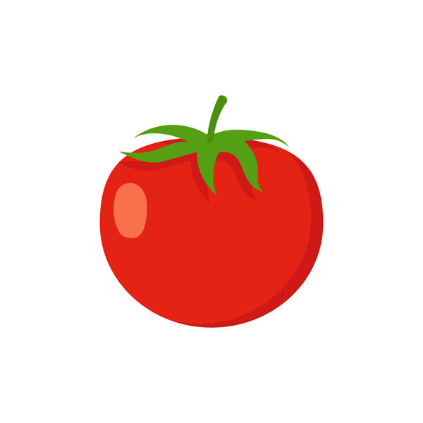 Vector illstration of tomato . Flat design. Isolated.