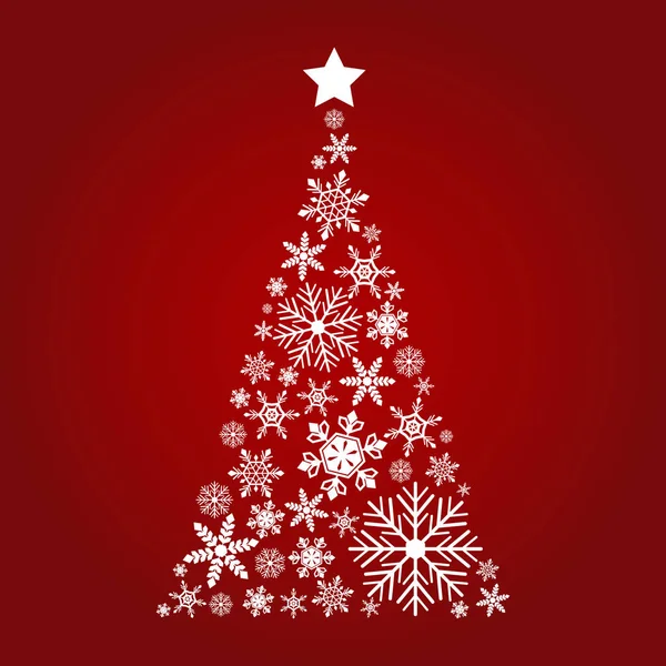 Vector illstration of christmass tree on red background. Isolated. — Stock Vector