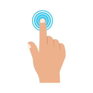 Beyaz arka planda parmak dokunuşunun vektör yanılsaması. İzole edilmiş.