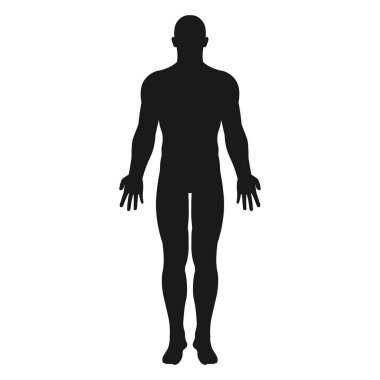 İnsan vücut simgesinin vektör yanılsaması. Düz dizayn. İzole edilmiş.