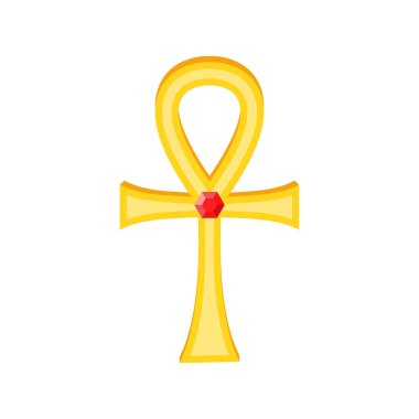 Ankh 'ın vektör ilüzyonu. Düz dizayn. İzole edilmiş.