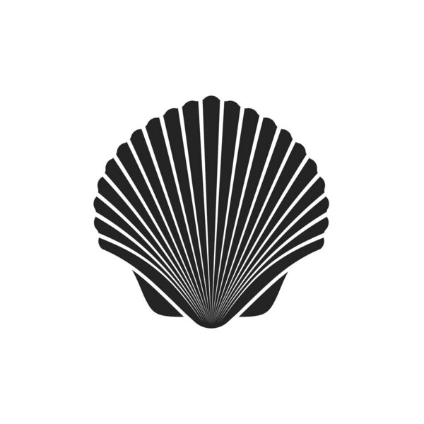 Vector illstration of sea shell. Flat design. Isolated.