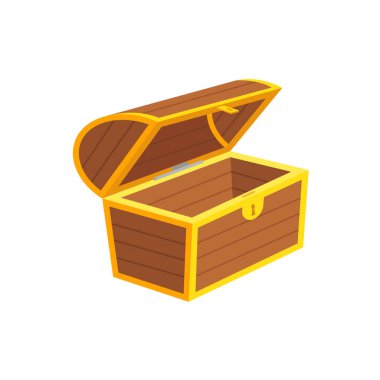 Vector illstration of empty chest. Flat design. Isolated.