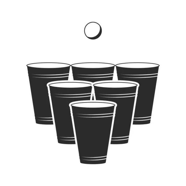 Ilstração vetorial do ícone de beerpong. Design plano. Isolados . —  Vetores de Stock