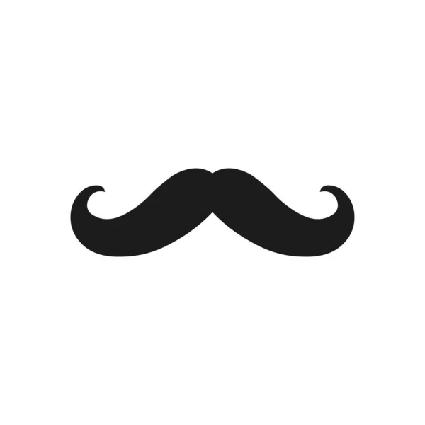 Vector illstration of mustache icon. Flat design. Isolated. — 스톡 벡터