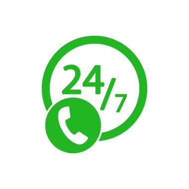 Around the clock icon. Flat design. Vector illustration.