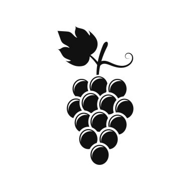 Vector illstration of grape icon. Flat design. Isolated.