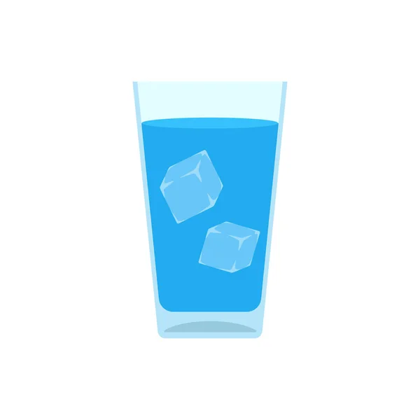 Vector illstration of glass of water. Flat design. Isolated. — Stock vektor