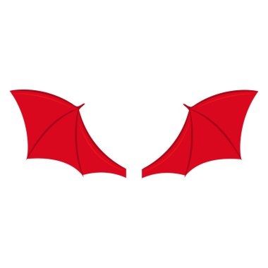 Vector illstration of devil wings icon. Flat design. Isolated.