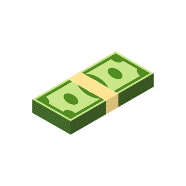 Vector illstration of money icon. Flat design. Isolated.