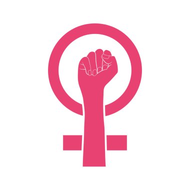 Vector illstration of femenism icon. Flat design. Isolated.