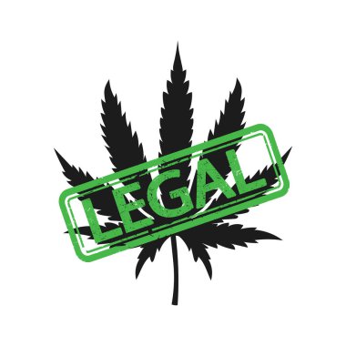 Vector illstration of marijuana legal stamp on white background. Isolated.