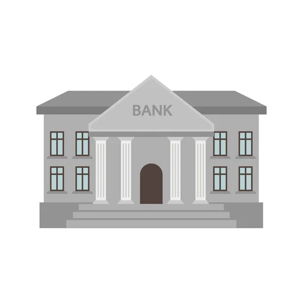 Bank Building. Vector Illustration. Flat Design Style. Isolated. — Stock Vector