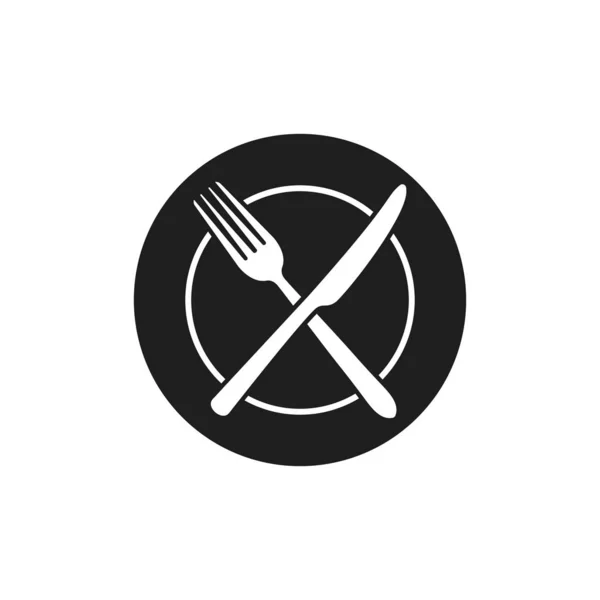 Illustration vectorielle de l'icône fourchette et couteau. Design plat. Isolé . — Image vectorielle