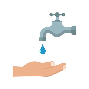 El yıkama ikonu. Arkaplan silme üzerine vektör illüstrasyonu.