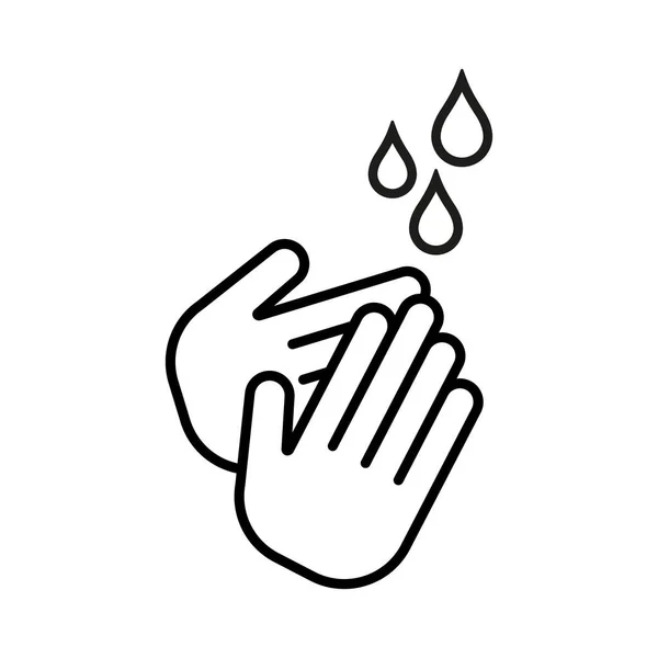 Nettoyage Des Mains Avec Icône Eau Désir Linestyle — Image vectorielle