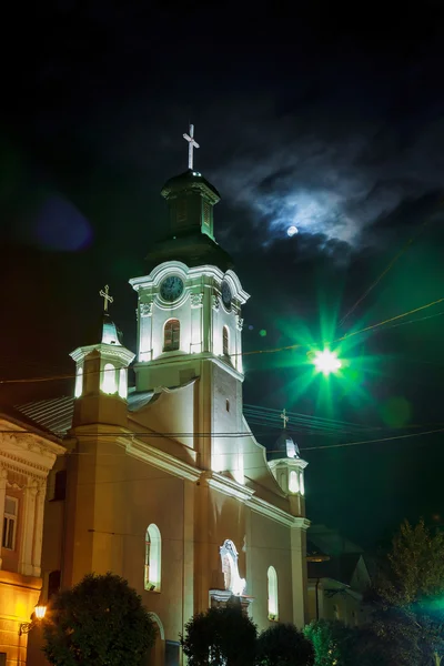 Church sky moon night — Stock Photo, Image