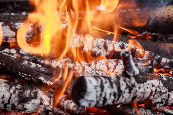 Brennholz in Flammen Nahaufnahme Archivaufnahmen — Stockfoto