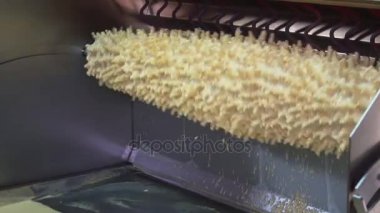Geleneksel Litvanyalı şiş, seçici odak hareket Litvanya Sakotis Kek pasta pişirme