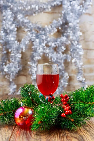 Holiday Wine glasses in a restaurant. new year with wine glass Royalty Free Stock Images