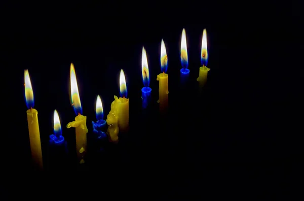 Jewish holiday hannukah with menorah traditional — Stock Photo, Image