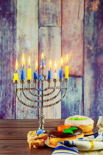 Joodse symbolen Chanoeka, de Joodse Festival of Lights — Stockfoto