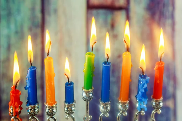 Símbolo judío Hanukkah, fiesta judía el Festival de las Luces —  Fotos de Stock