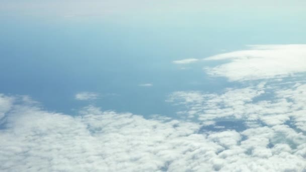 4K Hd Ultra, Traveling by air. Wonderful view of the sky and clouds with the light — Stock Video