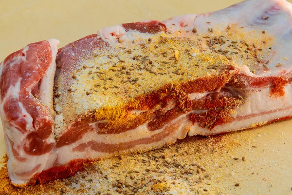 スパイスと豚肉ラード — ストック写真
