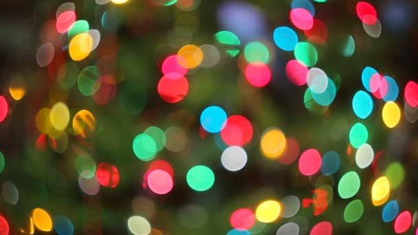 Luces borrosas fondo bokeh de fiesta de Navidad por la noche para su diseño — Vídeo de stock
