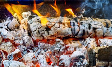 Canlı ve parlak kırmızı portakal alev ve yangın