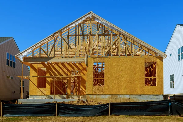 A new stick built home under construction — Stock Photo, Image