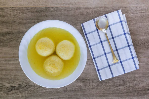 Jewish Holiday symbol soup matzoh ball — Stok Foto