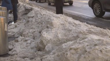 New York City - 16 Şubat 2017 şiddetli kar yağışı avenue, New York, Manhattan,
