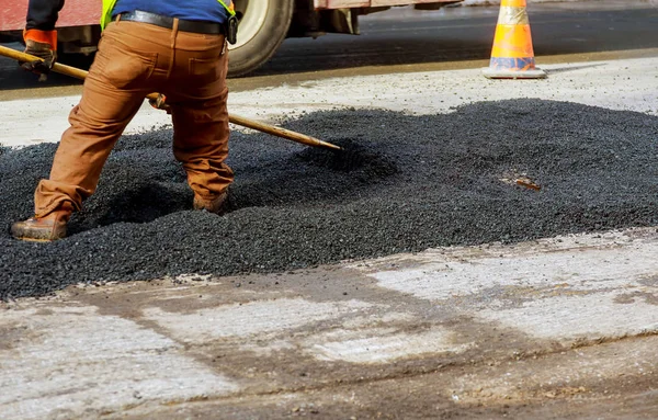 Vägen under konstruktion. New york city street — Stockfoto