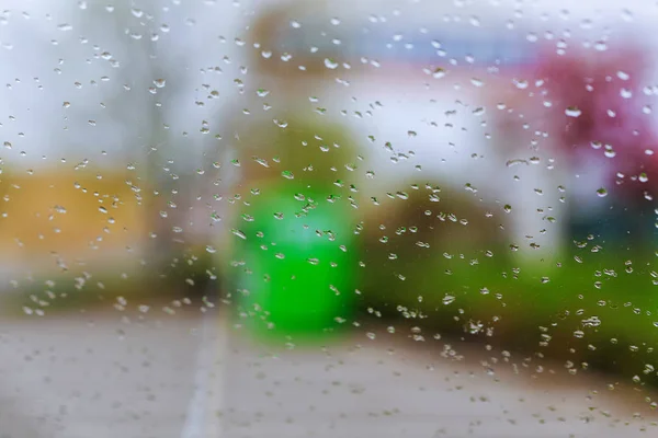 Dešťové kapky na sklo auta — Stock fotografie